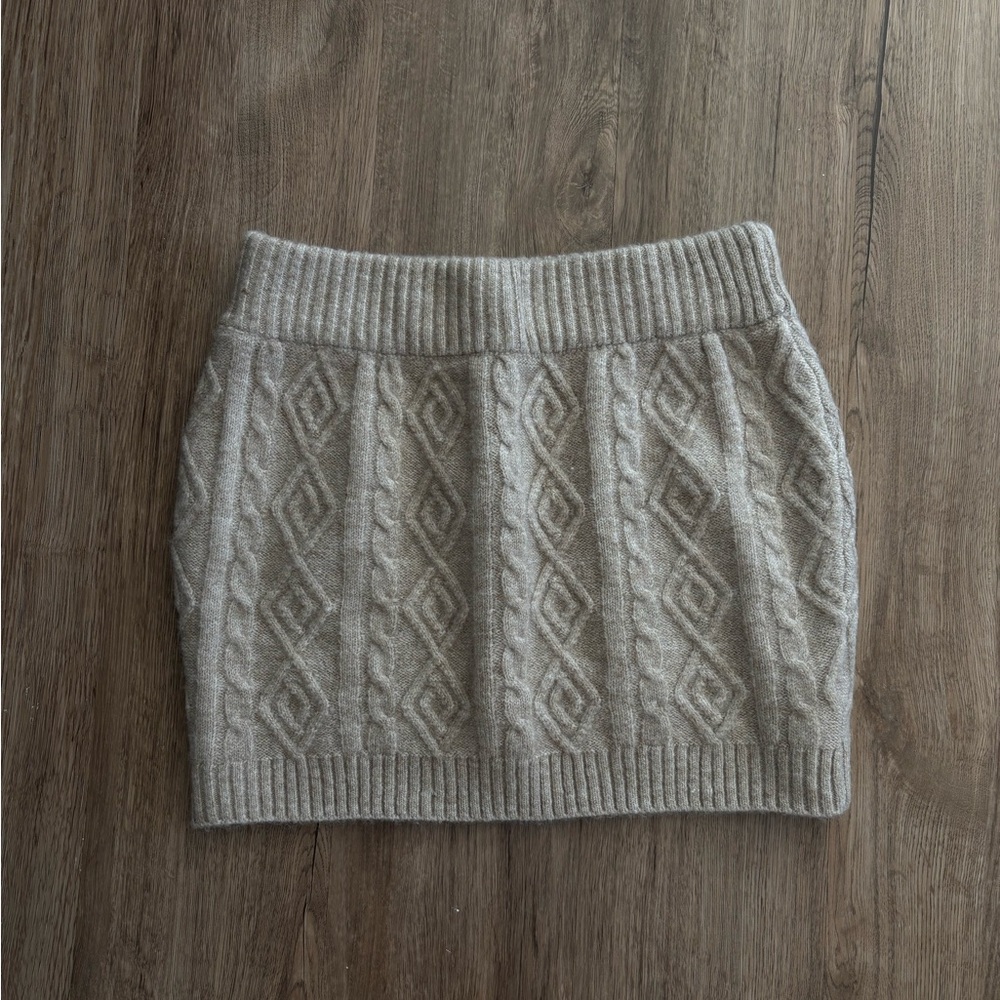 Motel Rocks Light Gray Knit Mini Skirt